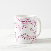 Cherry Blossom left-Hander Monogram Coffee Mok (Voorkant rechts)
