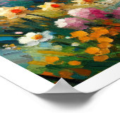 Cherry Blossom Lente Bloemen Abstracte Kunst Poster (Hoek)