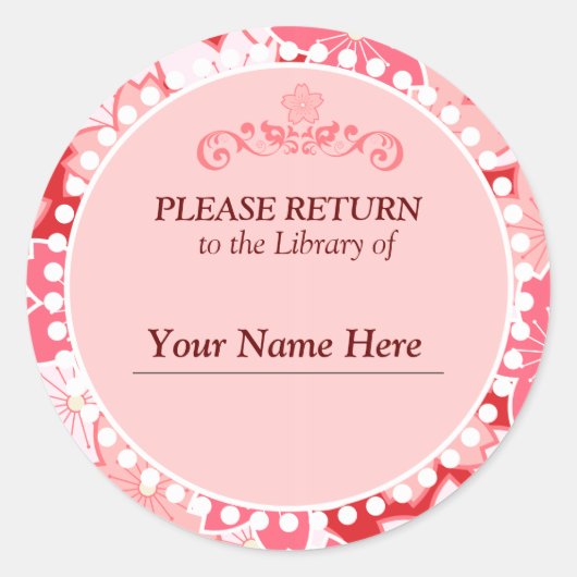 Cherry Blossom Library Ex-Libris Label (Voorkant)