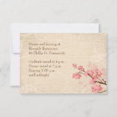 Cherry Blossom light beige Reception Invite Kaart (Achterkant)