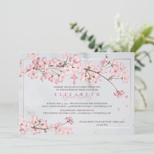 Cherry Blossom Lijst Religieuze Kaart (Staand voorkant)