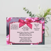 Cherry Blossom Lijst & Roze Bow bruiloft uitnodigi Kaart (Staand voorkant)