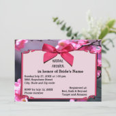 Cherry Blossom Lijst & Roze Bow Vrijgezellenfeest Kaart (Staand voorkant)