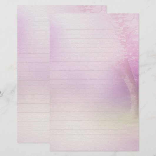 Cherry Blossom Lined Writing Paper Briefpapier (Voorkant / Achterkant)