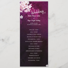 Cherry Blossom Long Vertical Wedding Flat Program Programmakaart