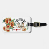  Cherry Blossom Love Bird Mint Bagagelabel (Voorkant horizontaal)