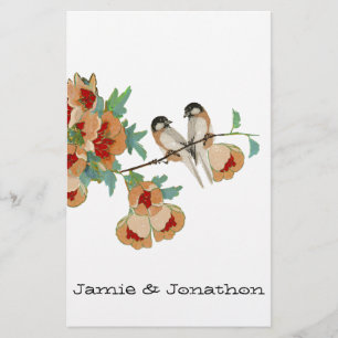  Cherry Blossom Love Bird Mint Briefpapier