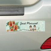  Cherry Blossom Love Bird Mint Bumpersticker (Op auto)