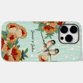 Cherry Blossom Love Bird Mint Case-Mate iPhone Case (Achterkant (horizontaal))