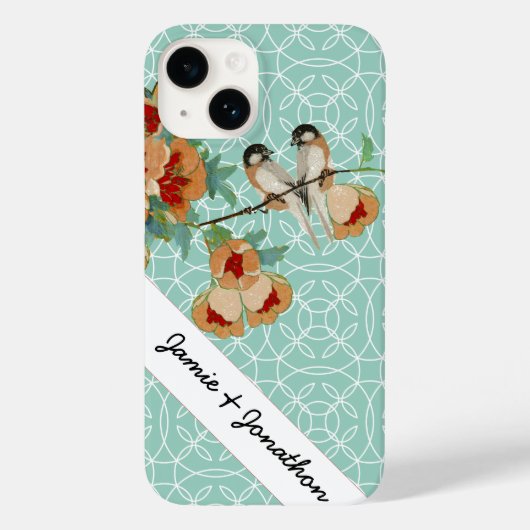 Cherry Blossom Love Bird Mint Case-Mate iPhone Case (Achterkant)