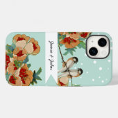 Cherry Blossom Love Bird Mint Case-Mate iPhone Case (Achterkant (horizontaal))