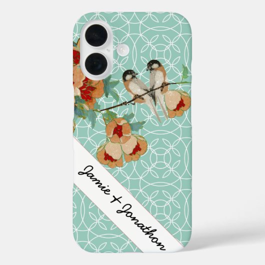  Cherry Blossom Love Bird Mint Case-Mate iPhone Case (Achterkant)