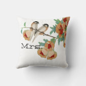  Cherry Blossom Love Bird Mint Kussen (Achterkant)