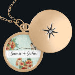 Cherry Blossom Love Bird Mint Locket Ketting<br><div class="desc">Cherry Blossom Love Bird Mint</div>