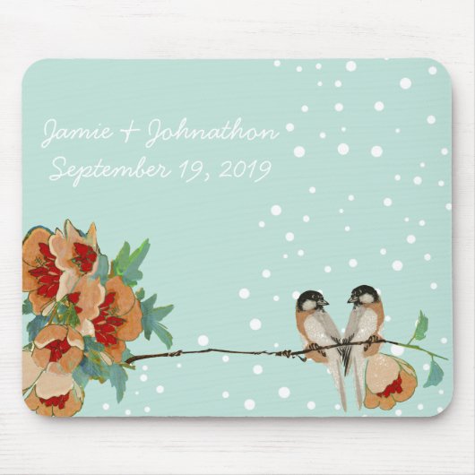  Cherry Blossom Love Bird Mint Muismat (Voorkant)