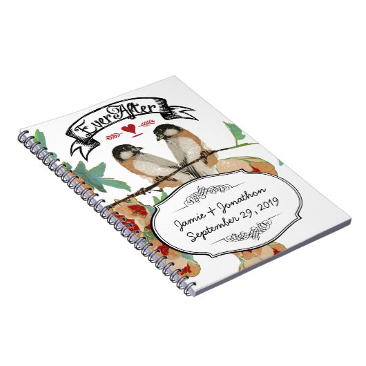  Cherry Blossom Love Bird Mint Notitieboek (Rechterzijde)