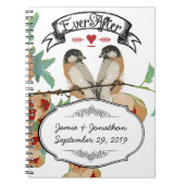  Cherry Blossom Love Bird Mint Notitieboek (Voorkant)