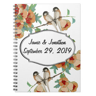 Cherry Blossom Love Bird Mint Notitieboek