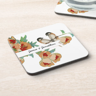 Cherry Blossom Love Bird Mint Onderzetter