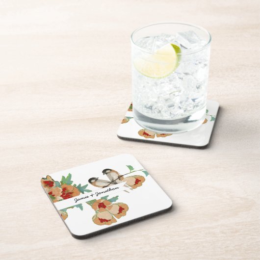  Cherry Blossom Love Bird Mint Onderzetter (Rechterzijde)