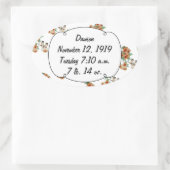 Cherry Blossom Love Bird Mint Ovale Sticker (Tas)