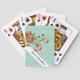  Cherry Blossom Love Bird Mint Pokerkaarten