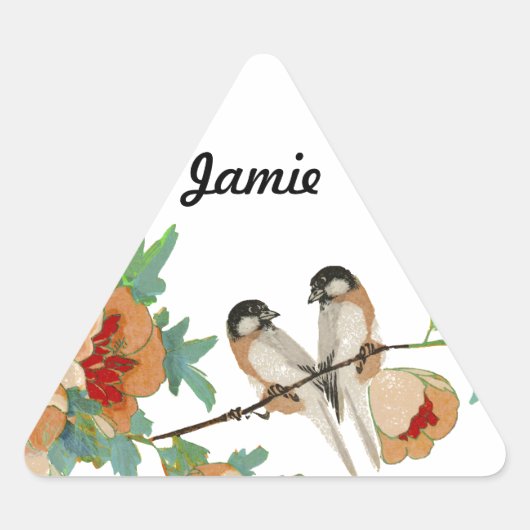  Cherry Blossom Love Bird Mint Sticker (Voorkant)