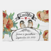  Cherry Blossom Love Bird Mint Theedoek (Horizontaal)