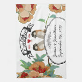  Cherry Blossom Love Bird Mint Theedoek (Verticaal)