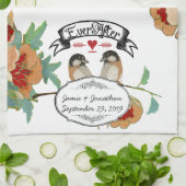  Cherry Blossom Love Bird Mint Theedoek (Gevouwen)