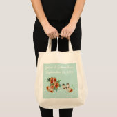  Cherry Blossom Love Bird Mint Tote Bag (Voorkant (product))