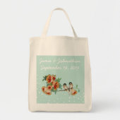  Cherry Blossom Love Bird Mint Tote Bag (Voorkant)