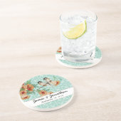  Cherry Blossom Love Bird Mint Zandsteen Onderzetter (Zijkant)