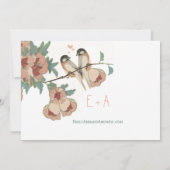  Cherry Blossom Love BIrd Peach Mint Kaart (Achterkant)