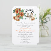  Cherry Blossom Love BIrd Peach Mint Kaart (Staand voorkant)