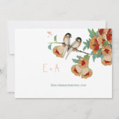  Cherry Blossom Love BIrd Peach Mint Kaart (Achterkant)