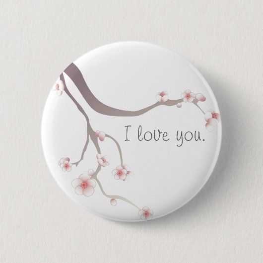 Cherry Blossom Love... Ronde Button 5,7 Cm (Voorkant)