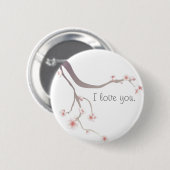 Cherry Blossom Love... Ronde Button 5,7 Cm (Voorkant /achterkant)