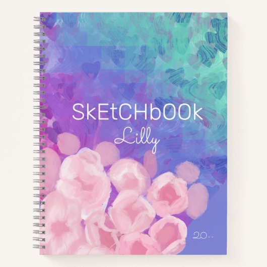 Cherry Blossom Love Spring Energy Wave Sketchbook Notitieboek (Voorkant)