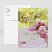 Cherry Blossom Loveletter Spring Text Briefkaart (Voorkant / Achterkant)