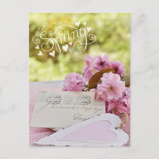 Cherry Blossom Loveletter Spring Text Briefkaart (Voorkant)