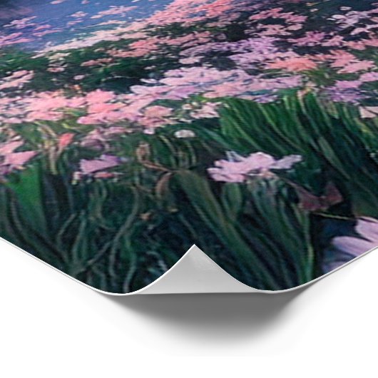 Cherry Blossom Magic bij het Mountain Lake Poster (Hoek)