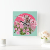 Cherry Blossom Maiden Wall Clock  Vierkante Klok (Huis)