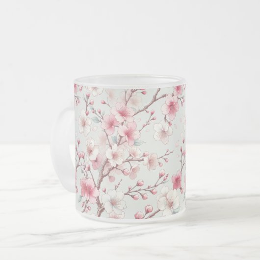 Cherry Blossom Matglas Koffiemok (Voorkant links)