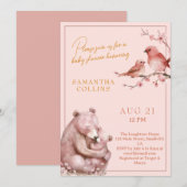 Cherry Blossom Meisje Woodland Baby shower Kaart (Voorkant / Achterkant)