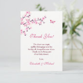 Cherry Blossom | MeisjesBaby shower | Bedankkaart (Staand voorkant)