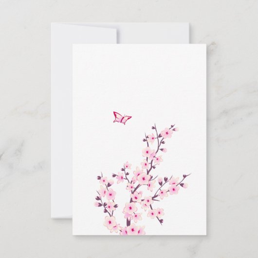 Cherry Blossom | MeisjesBaby shower | Bedankkaart (Achterkant)