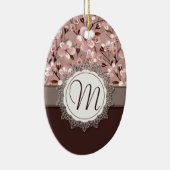 Cherry Blossom met Lace Monogram Keramisch Ornament (Rechts)