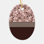 Cherry Blossom met Lace Monogram Keramisch Ornament (Achterkant)