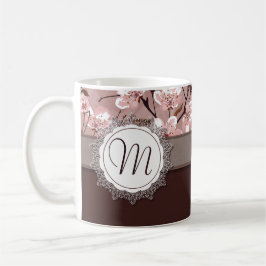 Cherry Blossom met Lace Monogram Koffiemok